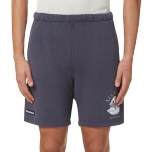 Madhappy M NEW Mens Outdoors Printed Shorts Cotton Fleece Blue Gray